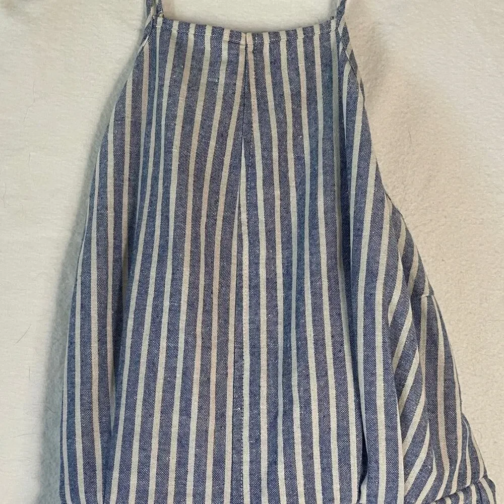 Greylin Blue and White Striped Jumpsuit